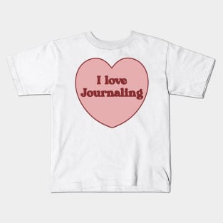 I love journalling heart aesthetic dollette coquette pink red Kids T-Shirt